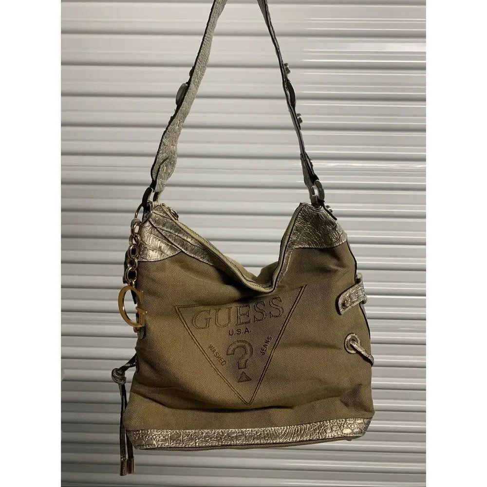 Guess USA Y2K Vintage Baguette Shoulder Bag Early 2000’s Summer Season Big Logo